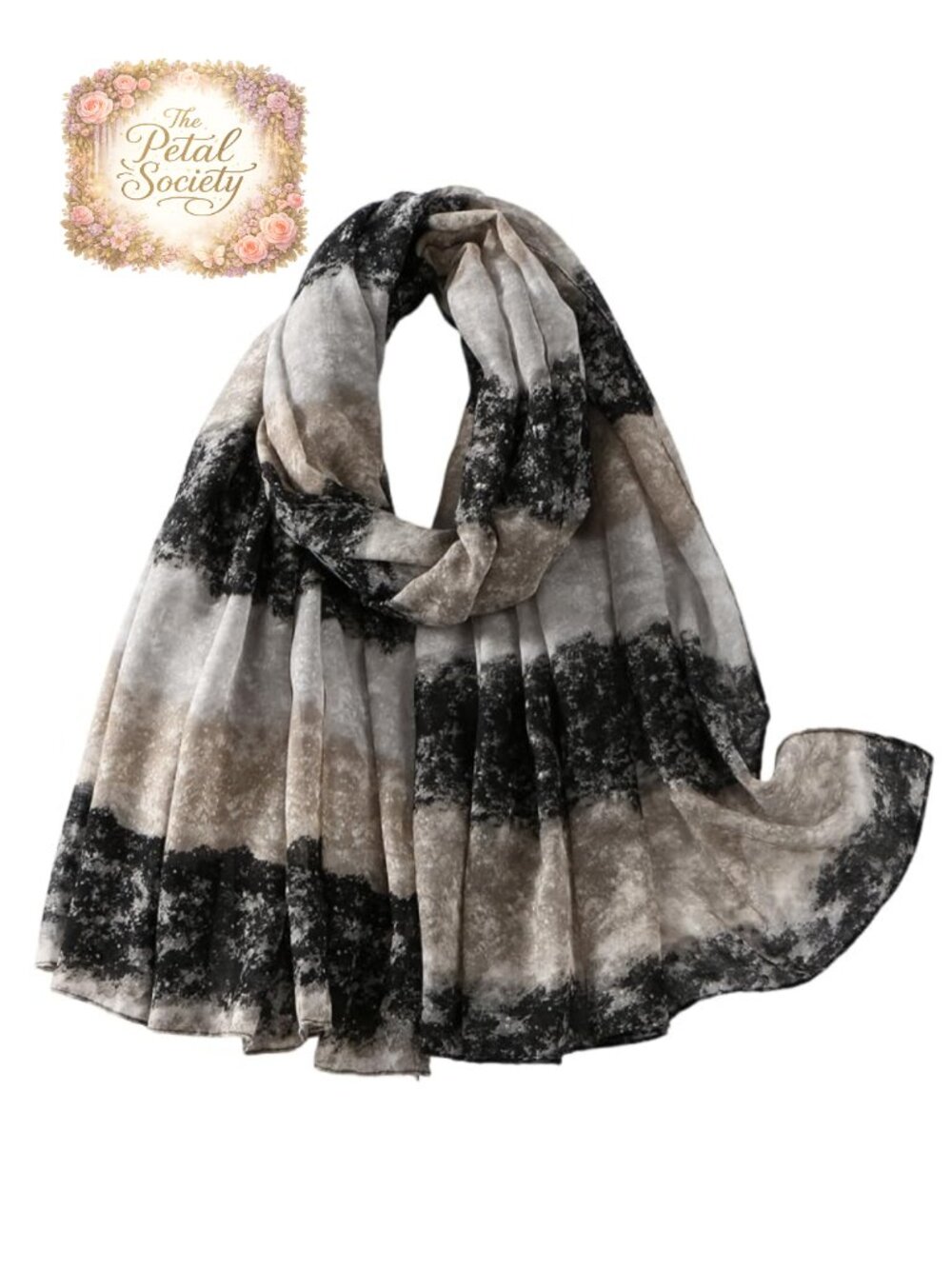 Women's Boho Lightweight Floral Print Fringed Scarf Shawl Wrap